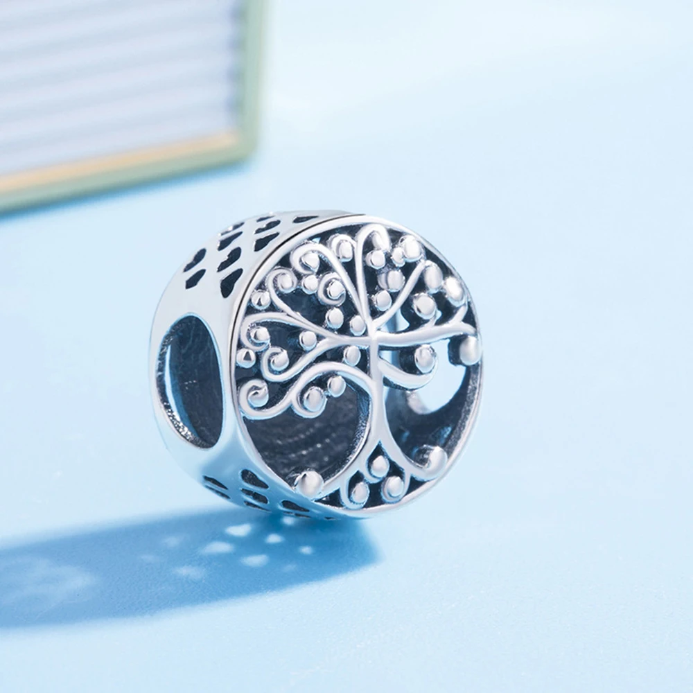 

Hot Sale Silver Color Charm Bead Hollow Life Tree Round Beads For Original Pandora Charm Bracelets & Bangles Jewelry