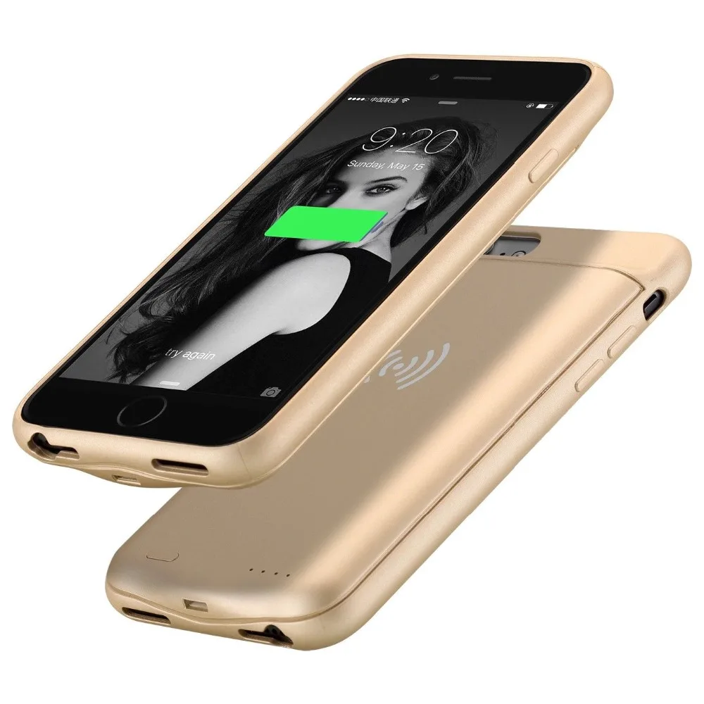 Роскошные Портативный для iPhone 6 6S 7 8 плюс QI Стандартный Беспроводной Батарея