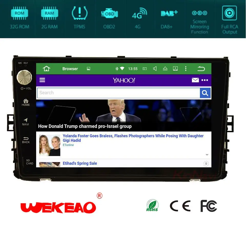 Wekeao современные 9 &quotCar gps навигации Аудио плеер для VW Универсальный