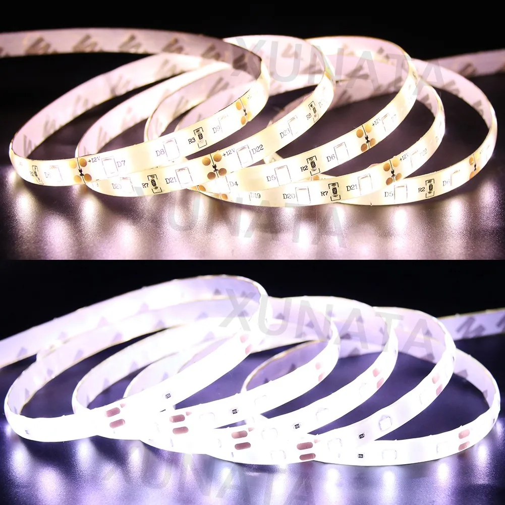 5 м/лот DC12V SMD 2835 5050 лента света 60leds/M Водонепроницаемый белый/теплый белый супер яркий 5054 гибкие светодиодные полосы