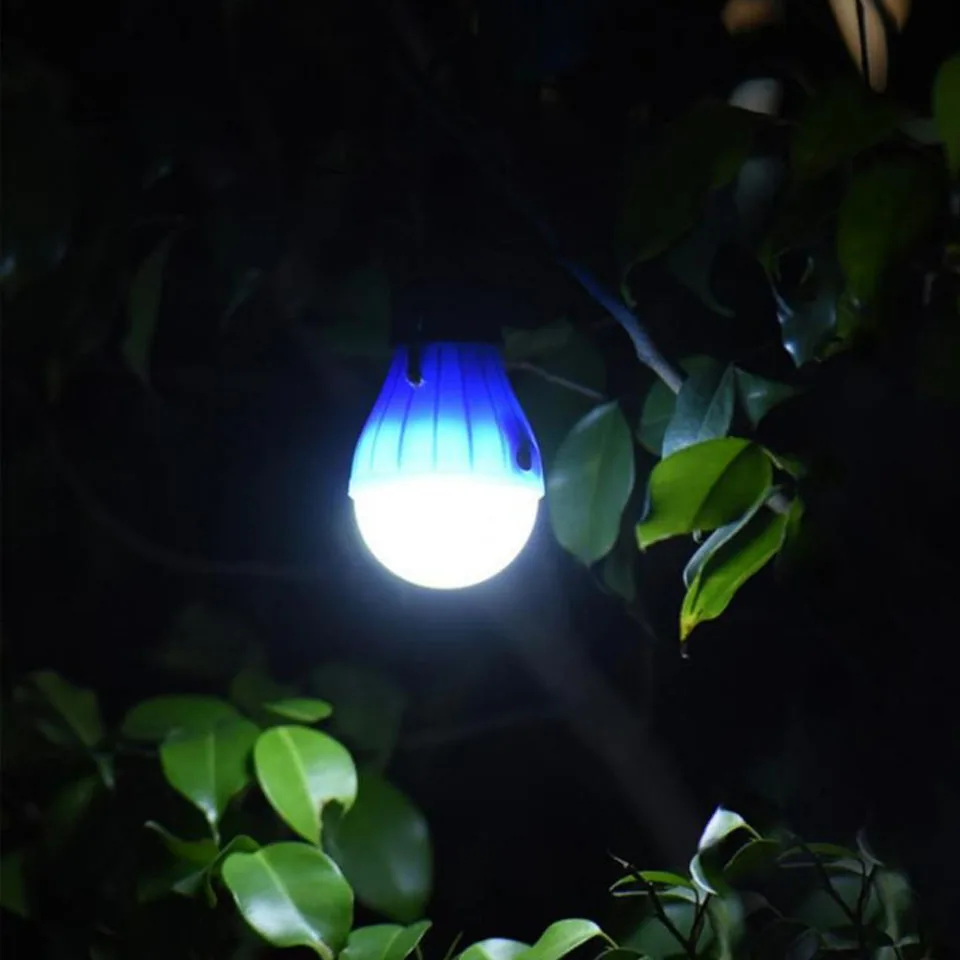 7.5*12.8CM Portable Lantern Tent Light LED Bulb Emergency Lamp Waterproof Hanging Hook Flashlight For Camping 4 Colors Use 3*AAA |
