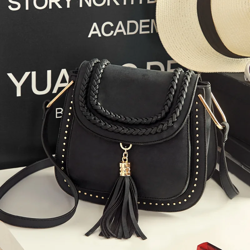 Сумка седло MIWIND TBB656 винтажная женская сумка мессенджер с кисточками|bag with tassels|bags