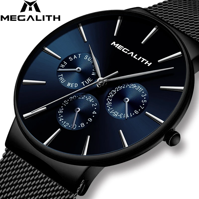 MEGALITH мужские часы 2019 наручные кварцевые спортивные ультра тонкие