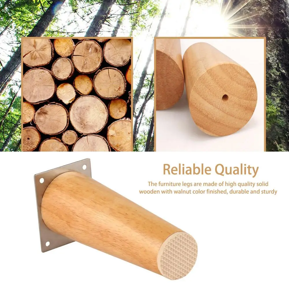 6 дюймов Натуральные Деревянные ножки для мебели деревянные дивана Сменные шкафа