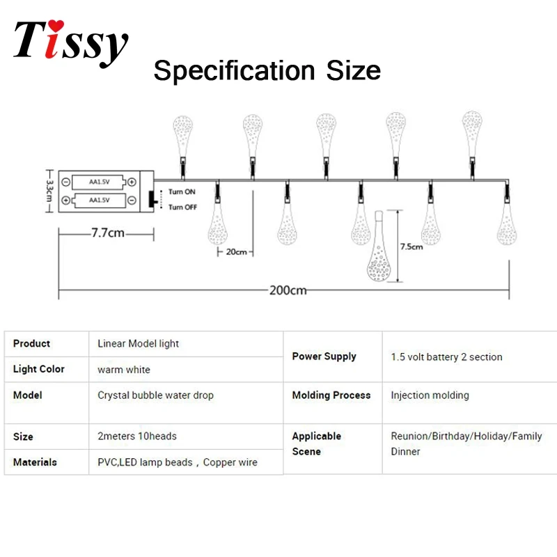 2 м светодиодные гирлянды в форме капли светодиодная гирлянда для дома