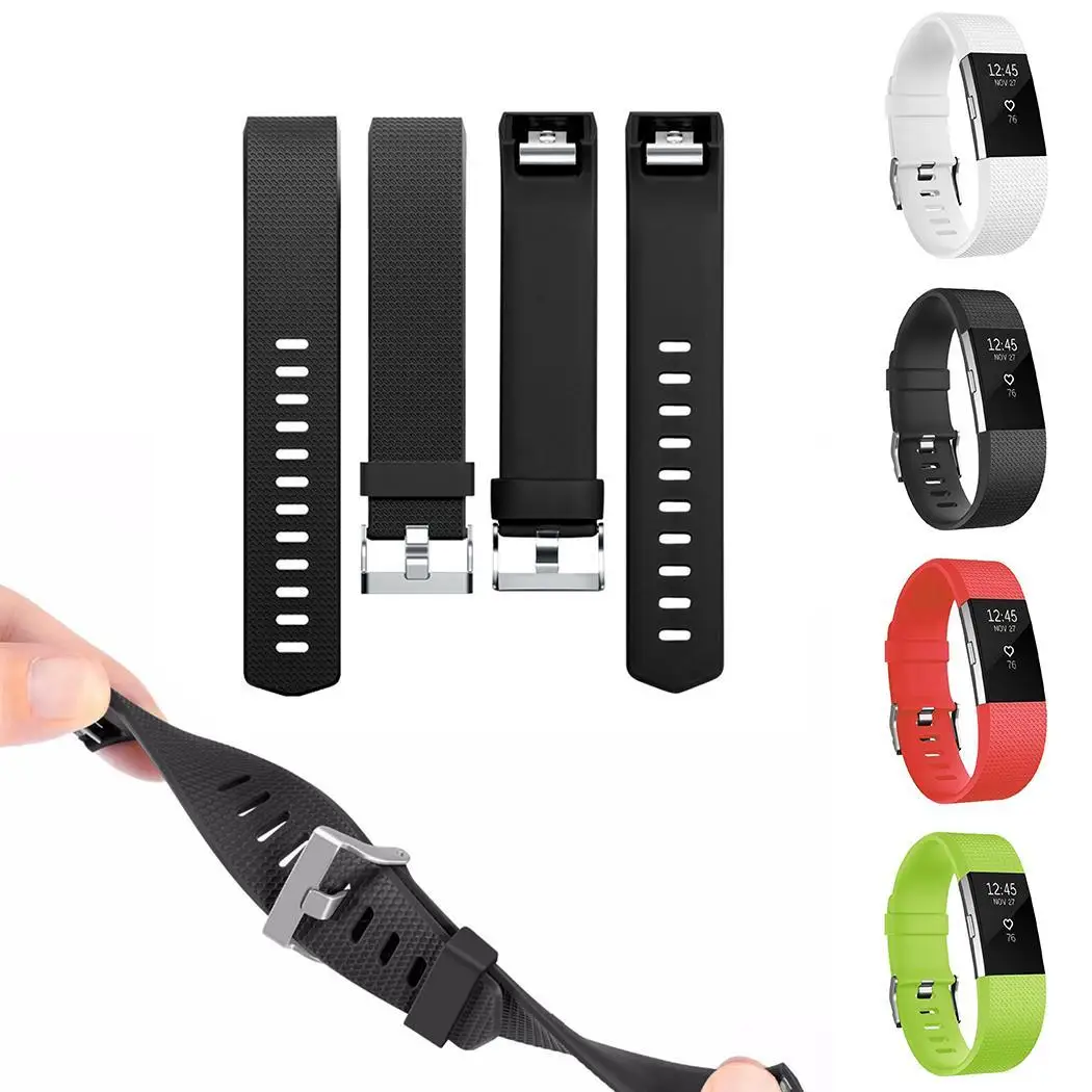 Сменный ремешок на запястье мягкий силиконовый для часов FitBit Charge 2 белый красный