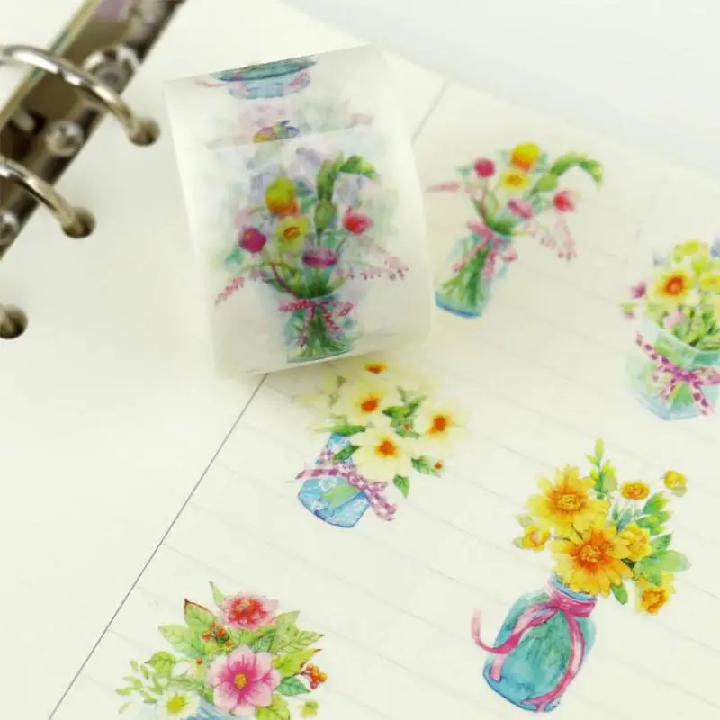 Kawaii Flower Color Painted Washi Tape Paper Taper 30mmx10m Scrapbooking Masking Girls Creative Gifts School Tools | Канцтовары для