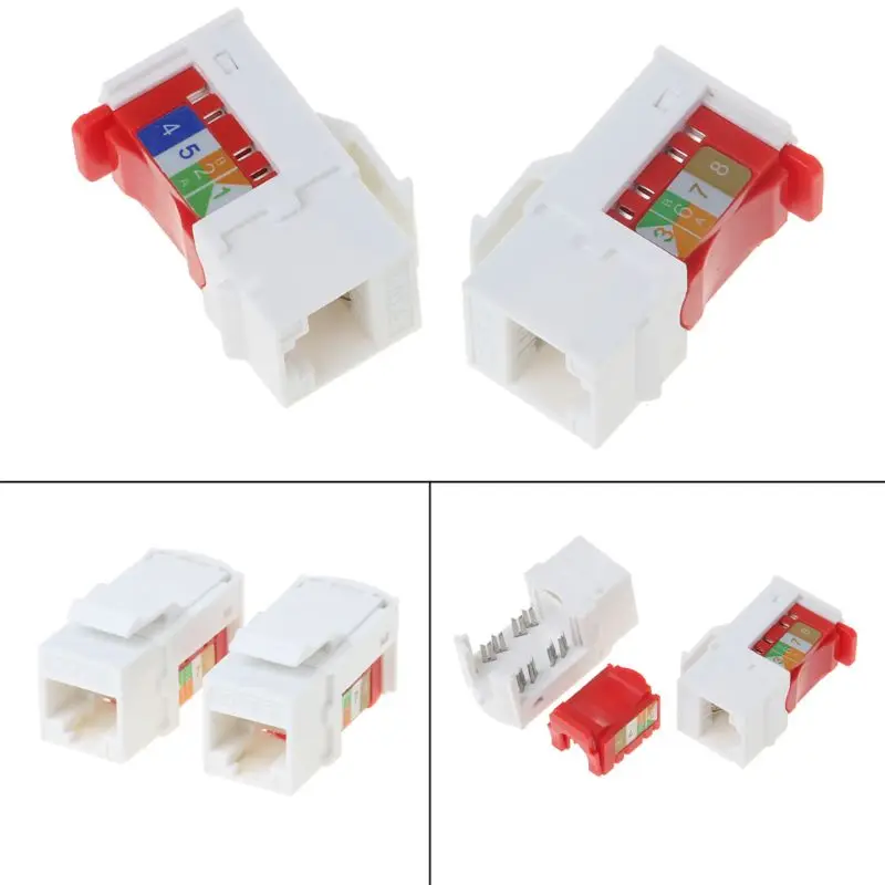 Сетевой модуль CAT6 2 шт. информационный разъем соединитель RJ45 адаптер модули Keystone