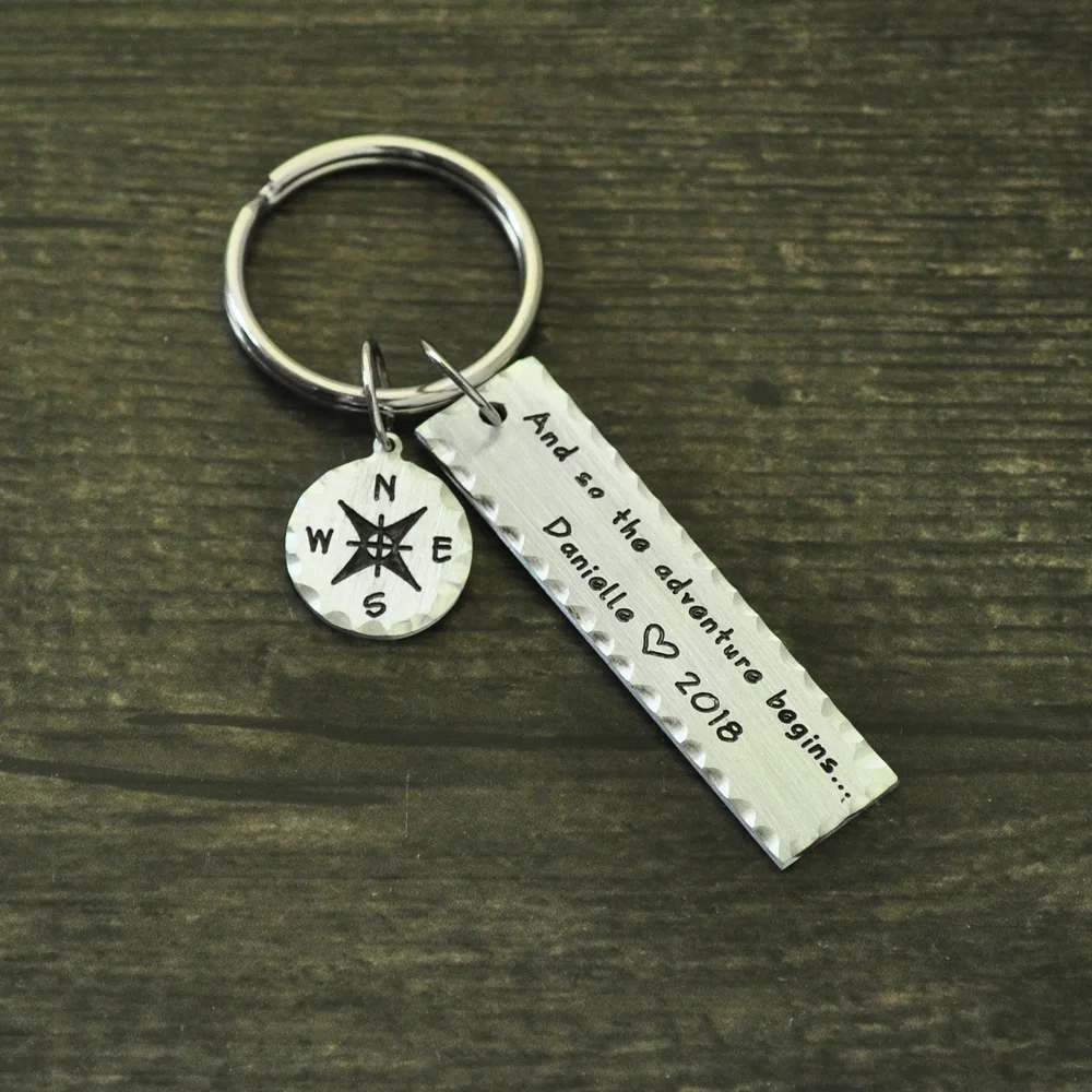 

Graduation Gift,High School Graduation Gift,Graduates Keychain,Compass Graduation,Personalized Compass Keychain