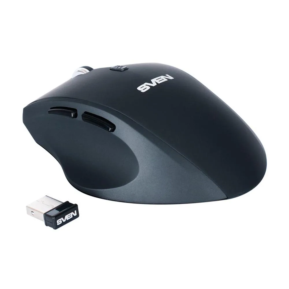 Беспроводная мышь SVEN RX 525 Silent Wireless чёрная (2 4 GHz бесшум. клав SoftTouch 5+1кл.)|Мыши| |