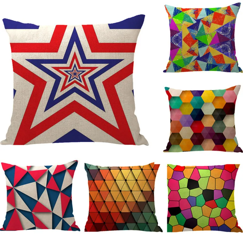 

pillow cover Geometric figure linen pillow sleeve with cushions on the waist