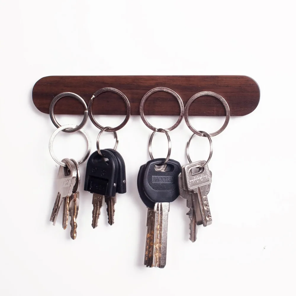 

Solid wood key holder Wall hanging Wood wall hanging Car keys Multifunctional suction magnetism Walnut Beech