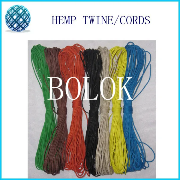 

free shipping 20pcs/lot 1mm waxed and colored hemp cords (10m/bundle)(total 200m) 12 Kinds color wholesales