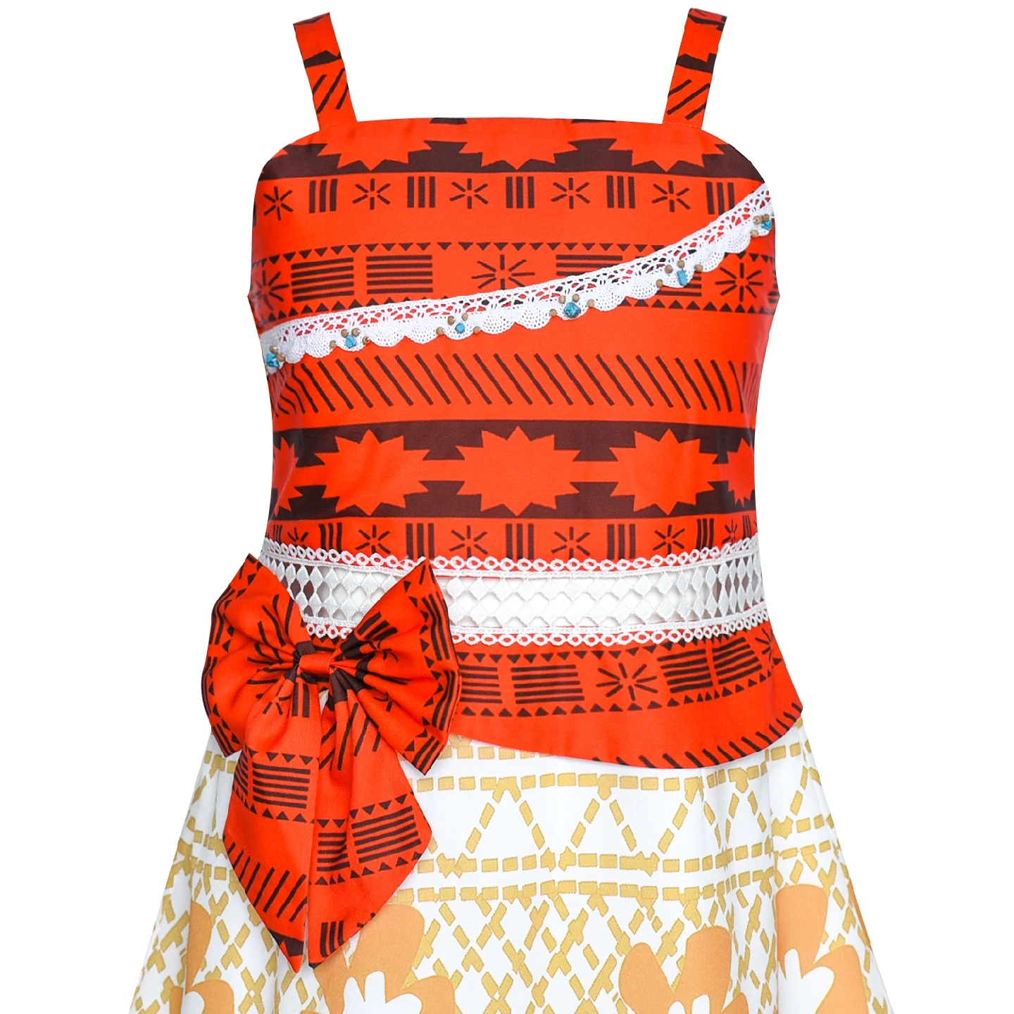 Sunny Fashion платья для девочек Цветок Девушка Платье Моана Костюм Мультфильм Косплей