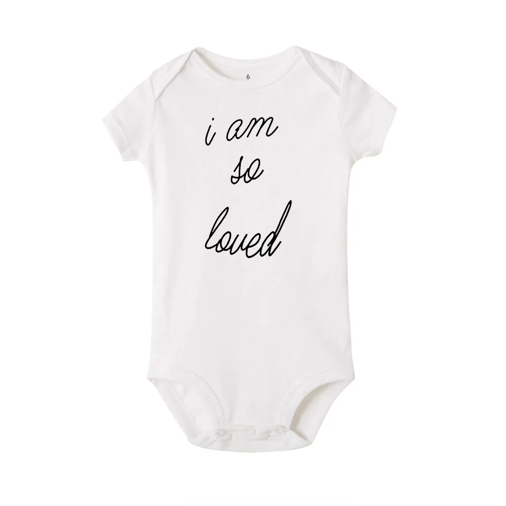 R797-SRPWH- I Am So Loved Funny Cute Babe Onesie Newborn Baby Bodysuit Infant Short Sleeve Creeper Baby Boy Girl Clothes Body Suit - Цвет: R797-SRPWH-