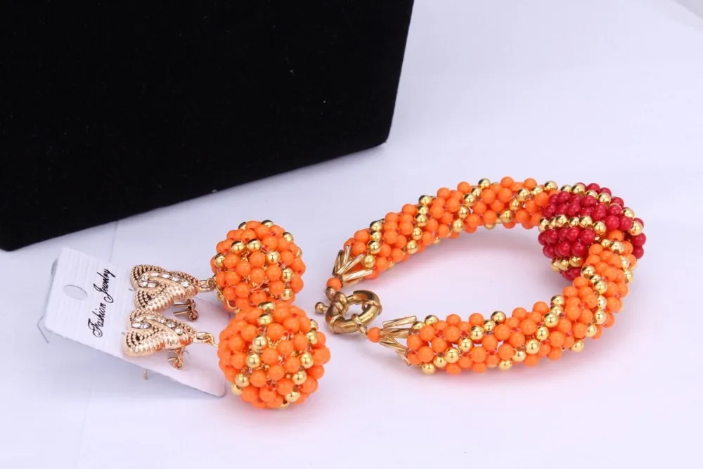 4 ujewelry африканские бусы комплект ювелирных изделий 2017 нигерийской свадьбы