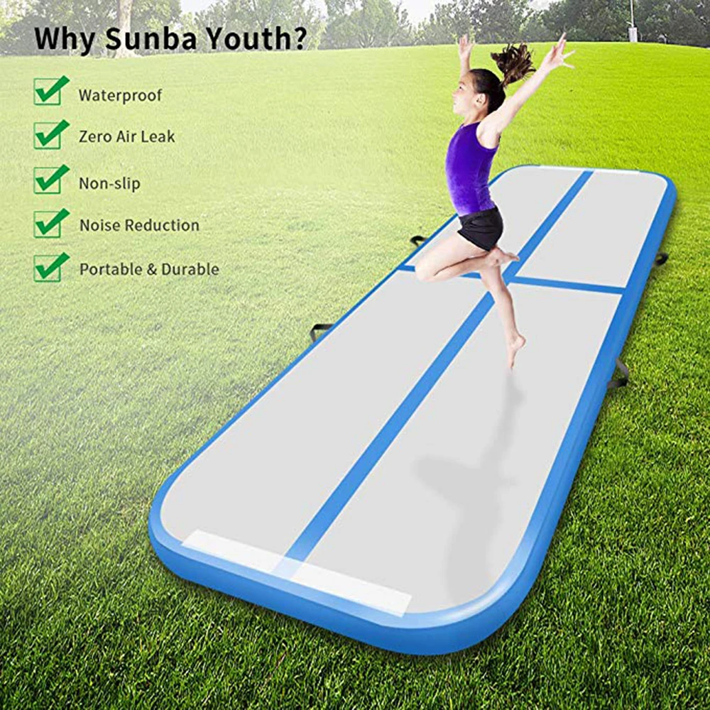 

400*100*10cm Inflatable Air Tumble Track Gym Yoga Wear-resistant Tumble Track Floor for Home/Park/Beach/Water Use