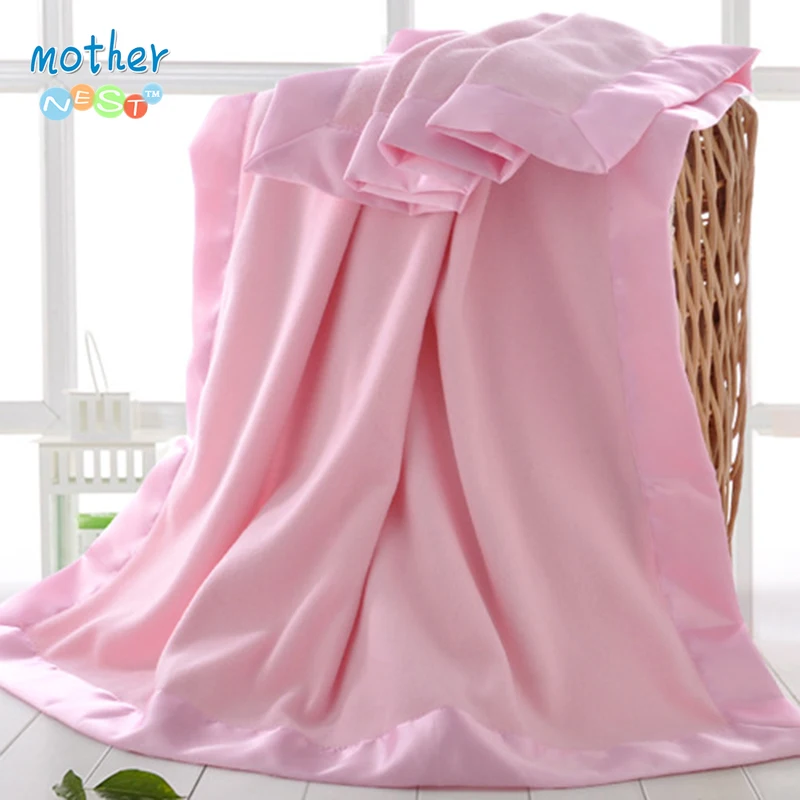 Mother Nest мягкие детские одеяла атласная отделка двухслойный флис ткань постельные принадлежности подарки для новорожденных мальчиков и девочек или родителей 29x39in