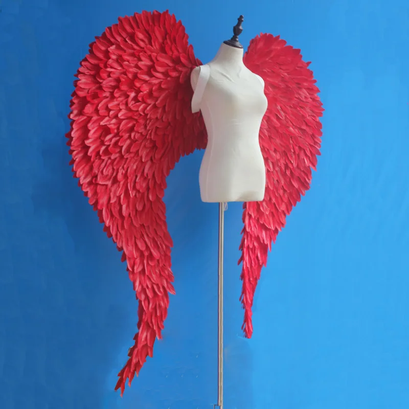 Новое поступление красивые большие красные Крылья ангела перо для свадьбы