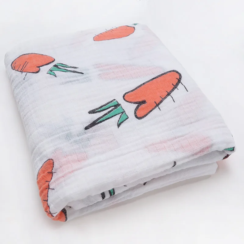 carrots Хлопковое детское одеяло для новорожденных, для фотосессии, с принтом, Infantil, для маленьких мальчиков и девочек, для сна, пеленание, подгузники из муслина, Детские аксессуары - Цвет: carrots