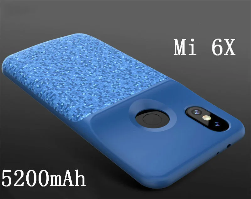 Neng 5500 mAh зарядное устройство чехол резервного питания для Xiaomi Mi 6 ударопрочный аккумулятор зарядное устройство чехол 5200 mAh для Xiaomi Mi 6X чехол - Цвет: For Mi 6X Blue