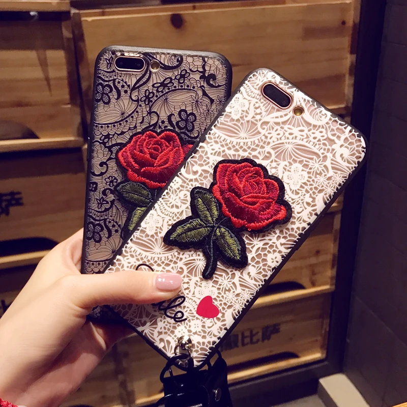 imido Sexy 3D Rose Flower Phone Case For Apple iPhone 7 6 S 6S 8 Plus X Woman 5 5S SE ac |