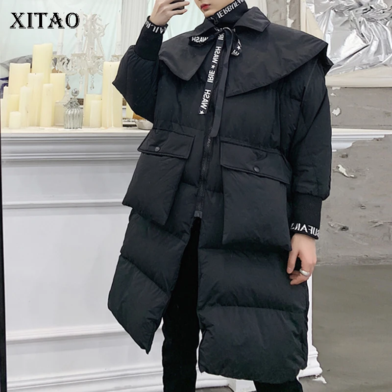 [XITAO] Новинка 2018 Женское зимнее корейское модное длинное пальто с длинным рукавом
