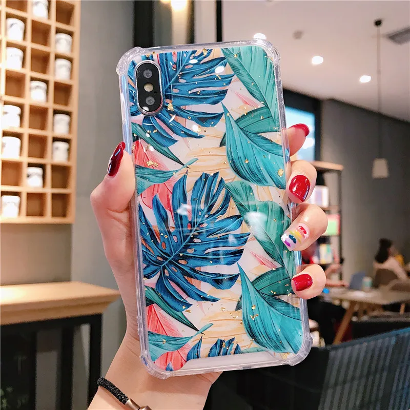 Прозрачный мягкий чехол из ТПУ с цветами для Samsung Galaxy S8 s9 Plus S10 5g телефона Note 8 Note9 |