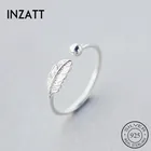 INZATT минималистское перо 3 мм бисер регулируемое кольцо для женщин День рождения драгоценные камни персонализируемые новый подарок