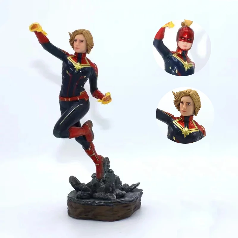 Фигурка из фильма 24 см Железный студийный 1/10 масштаб Капитан Marvel Carol Danvers Статуя