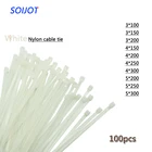 Самоблокирующиеся пластиковые нейлоновые кабельные стяжки на молнии, 100 шт. белые кабельные стяжки, соединительный кабель, различные характеристики