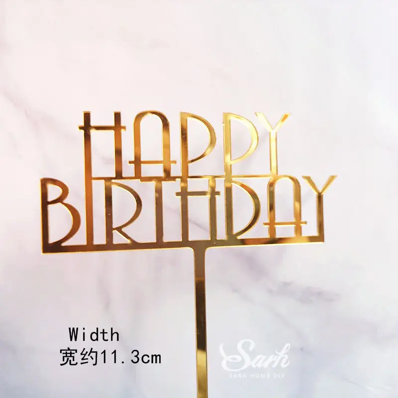 2pc birthday Шикарная Золотая Корона, бант, единорог, топперы для торта, принадлежности для детского дня, вечерние, свадебные, Валентина, Помолвочные украшения, милые подарки - Цвет: 2pc birthday