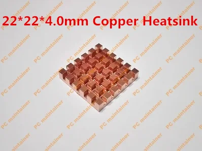 

Pure Copper Fin Groove Video Card MOS Radiator Router fiber optic modem Notebook radiator 22*22*4.0mm Copper Heatsink