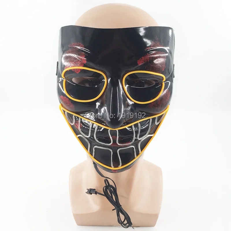 Дешево! Световой кровавый свечение вечерние Поставки Мигает Вендетта EL маска для