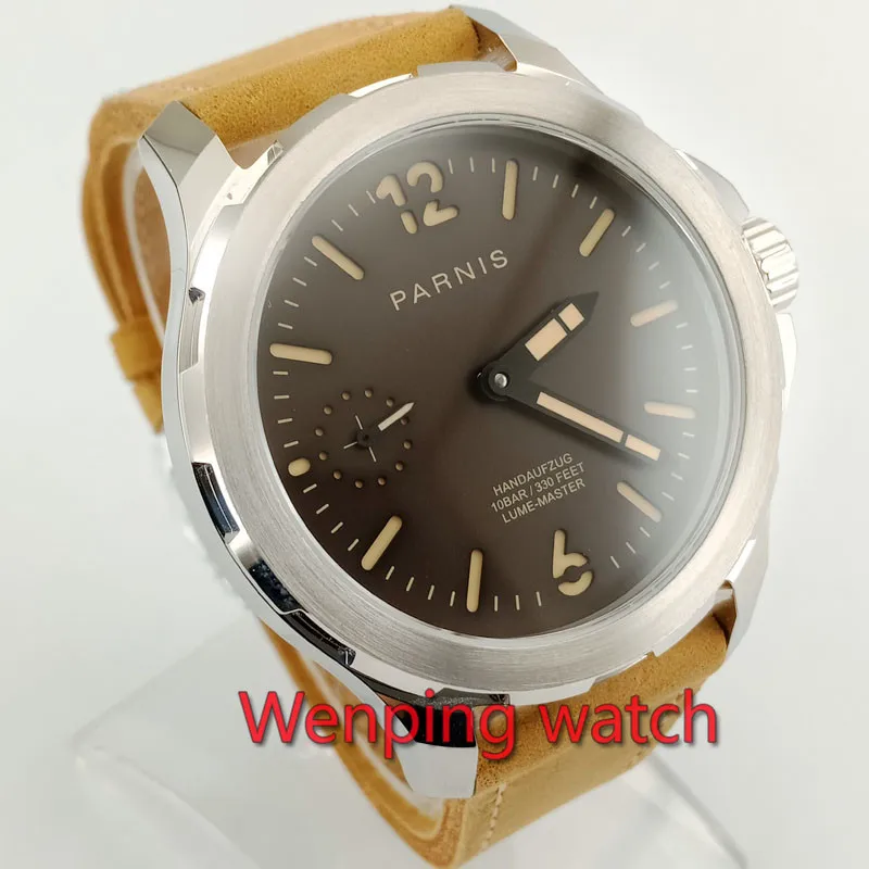 44mm Parnis Sapphire Crystal Luminous 6497 Hand-winding Men's Wristwatches Watch 2796 | Наручные часы
