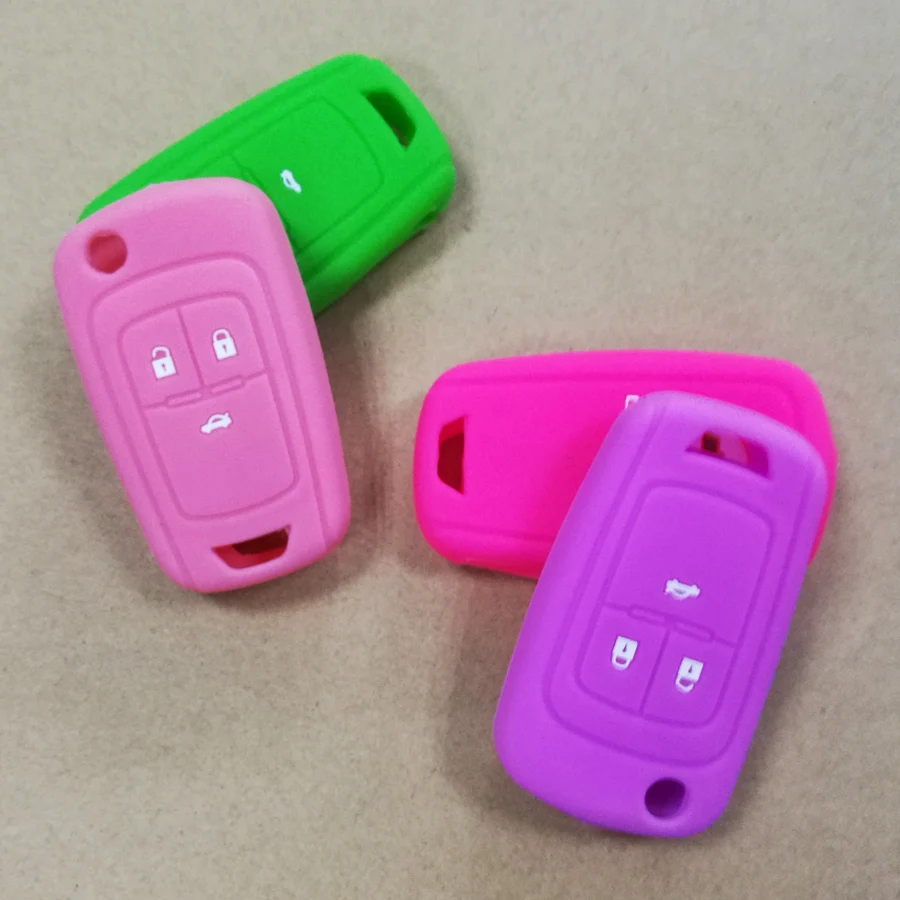 50pcs 13 color Car silicone key case cover For Chevrolet Cruze Aveo Orlando for Opel Buick flip remote 3 button | Автомобили и