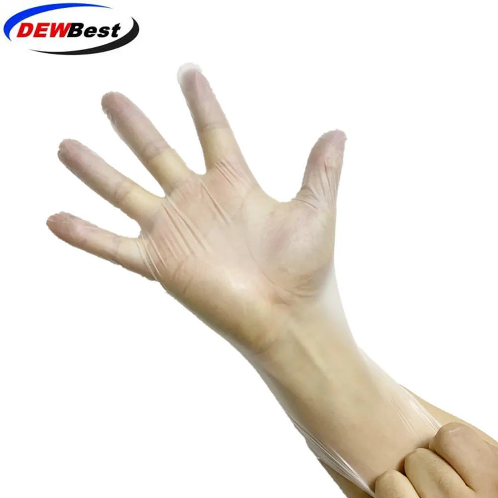 DEWBest безопасные новые продукты виниловые перчатки одноразовая Перчатка из ПВХ