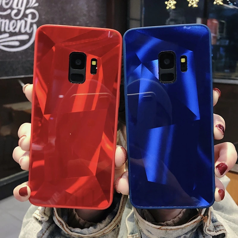 Роскошный алмаз текстура зеркала для samsung Galaxy Note 8, 9, 10, S7 край S8 S9 S10 плюс S10E A6 A7 A8 A9 J4 J6 J8 чехол
