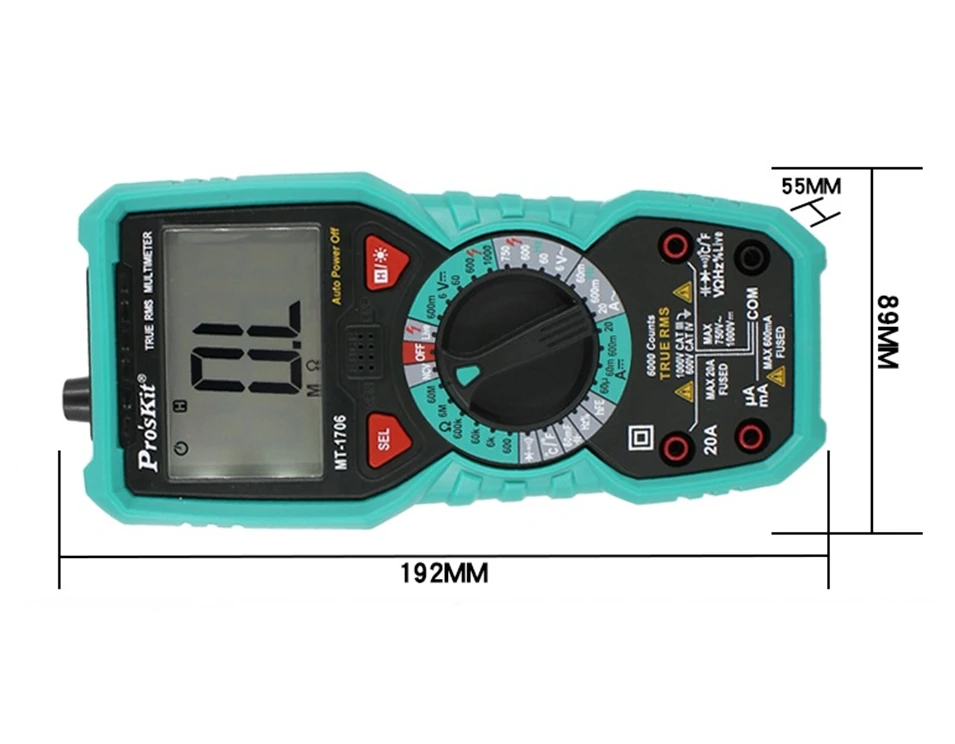 Тайвань Pro'skit MT 1706 истинных среднеквадратичных значений Высокоточный