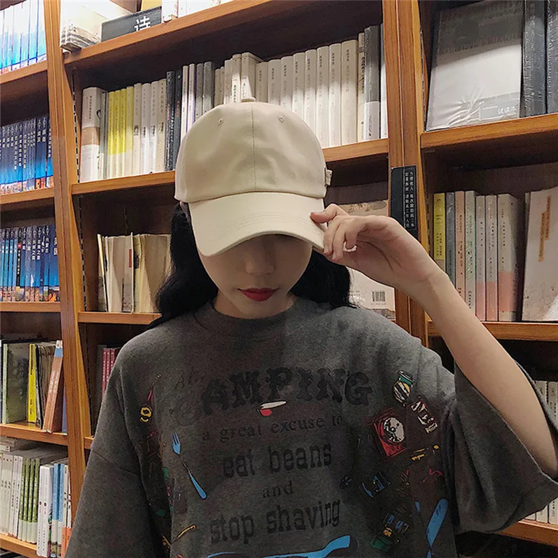 Корейский стиль унисекс 100% хлопок Snapback бейсболка хип хоп металлическая кнопка