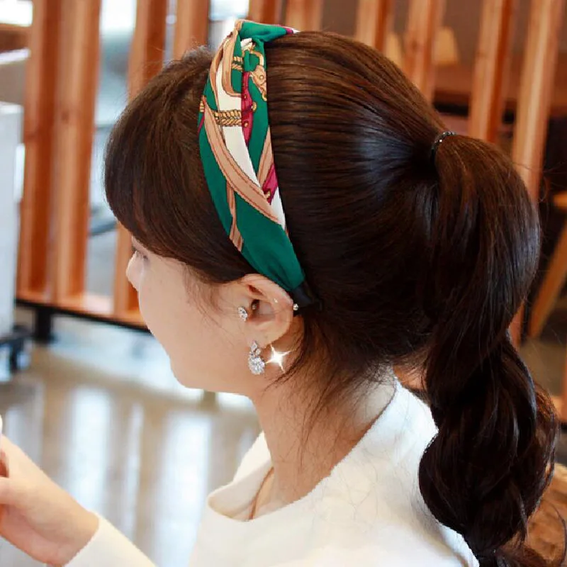 2019 Cute Knot Plastic Hairbands Headbands for Women Girls Fabric Floral Print Hairband Wide Hair Band Accessories | Украшения и