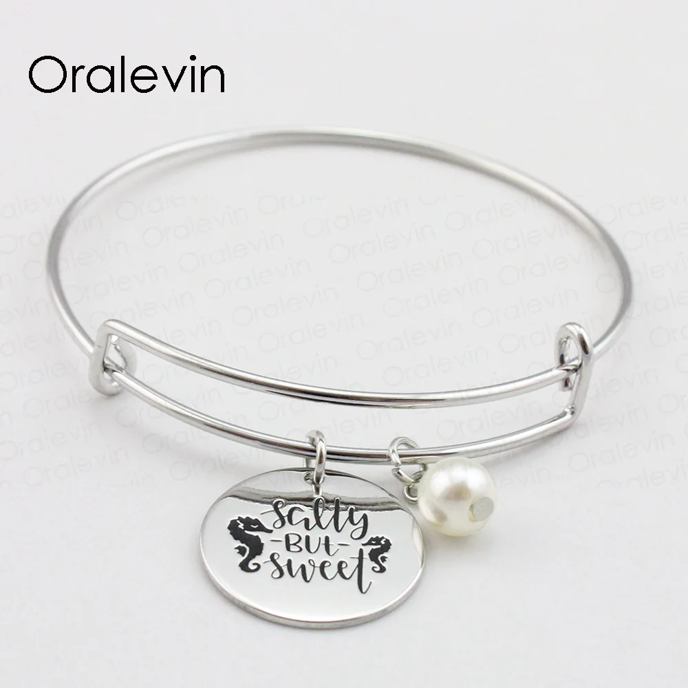 SALTY но сладкий вдохновляющие ручной штамп выгравированы пользовательские кулон