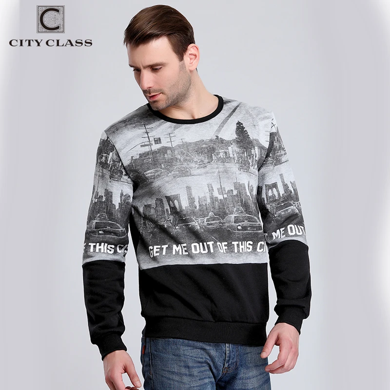 Мужские толстовки с принтом класса Город на осень и зиму брендовая одежда Harajuku в