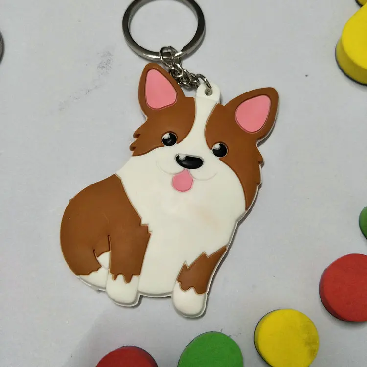1 шт. 6 см Kawaii Dog мультфильм аниме брелок для ключей ПВХ фигурка игрушка подарок на
