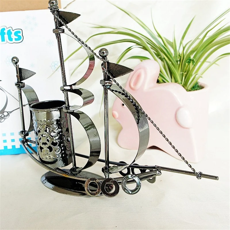 20cm*7cm*19cm Sailboat Craft Iron sheet Metal Model Home Decoration Accessories Storage Gift Creative Sailing Handmade YWSM34 | Дом и сад