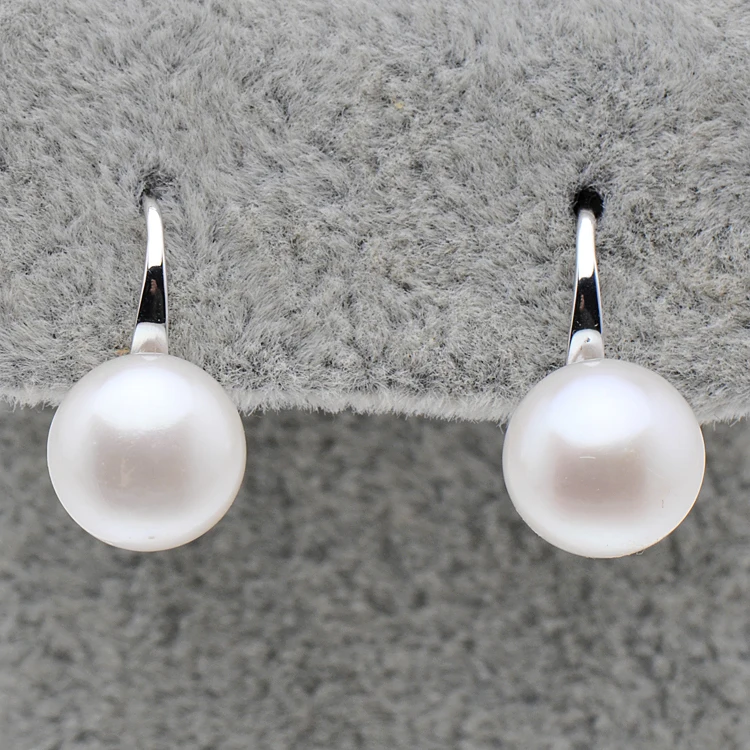 Серьги Капли FEIGE с жемчугом 925 стерлингового серебра натурального белого плоского круглого жемчуга для женщин Ювелирные изделия 767