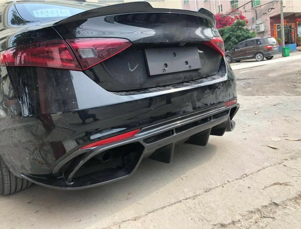 Углеродное волокно задний багажник диффузор черная отделка для Alfa Romeo Giulia 2015-up |