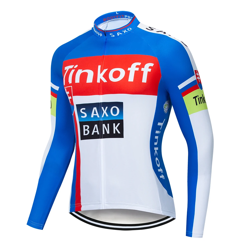 2019 Тинькофф saxo bank с длинным рукавом Майо Ropa Ciclismo майки спортивные/осень Mountain