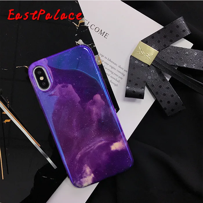 Мягкий чехол с голограммой Blue Ray для IPhone X XS 10 8 8P 7 Plus 6 S 6s 6plus 7plus Чехол Фиолетовый