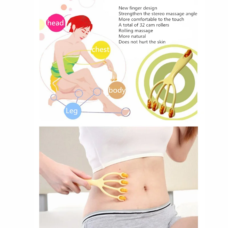 Mini Neck back roller massager face Four claw type body massager roller foot hand body neck head Massage& Relaxation Tool